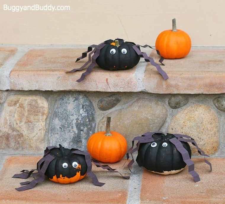 spider pumpkins halloween crafts for kids