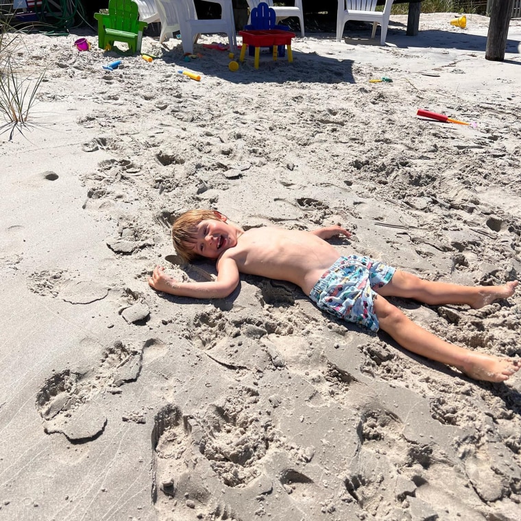 Jenna's son, Hal, looked like he had the time of his life while relaxing on a beach.