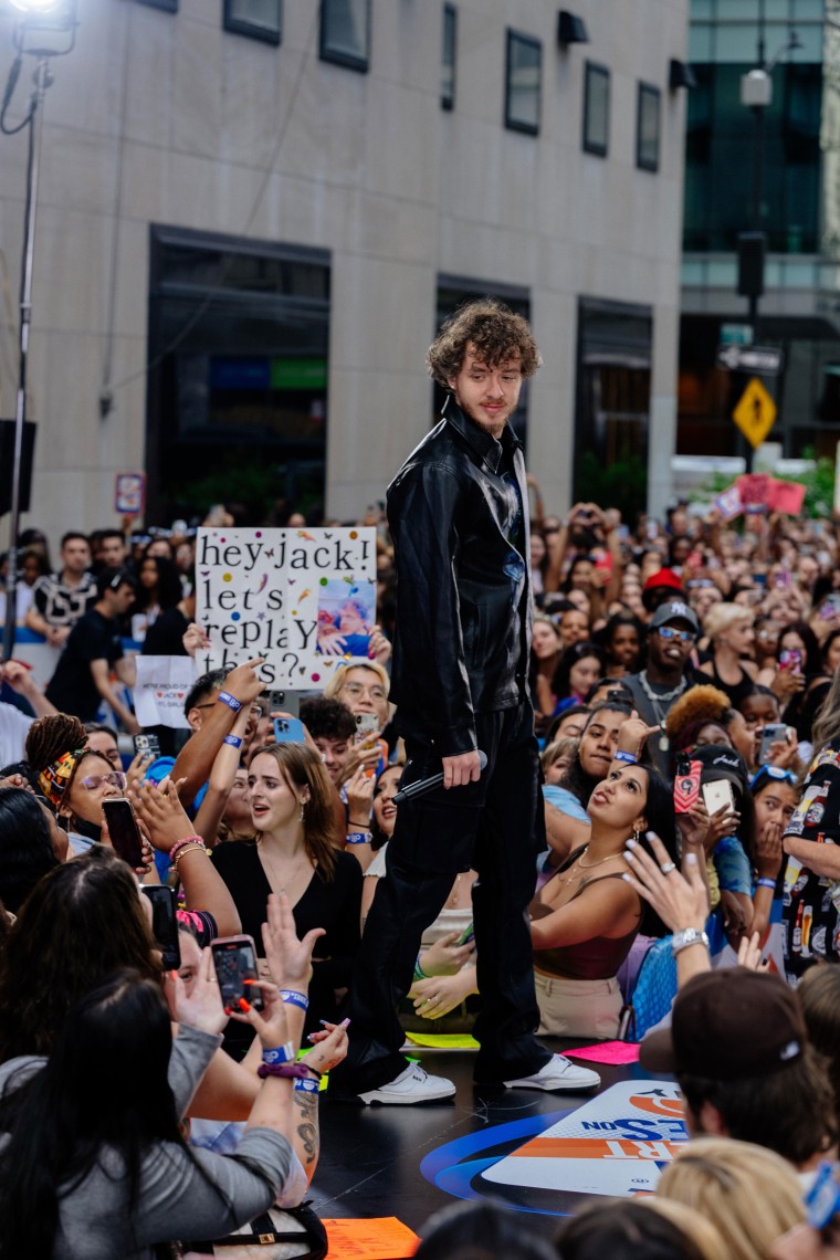 Jack Harlow looks at the crowd while performing at the Citi Concert Series.