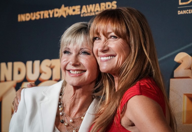 Olivia Newton-John and Jane Seymour attend the 2019 Industry Dance Awards on Aug. 14, 2019 in Los Angele.