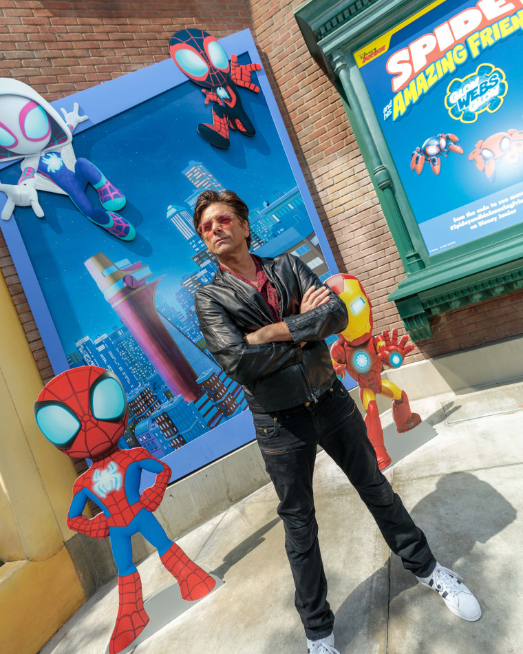 John Stamos and his Family Celebrate Spider-Man Day at Disneyland Resort
