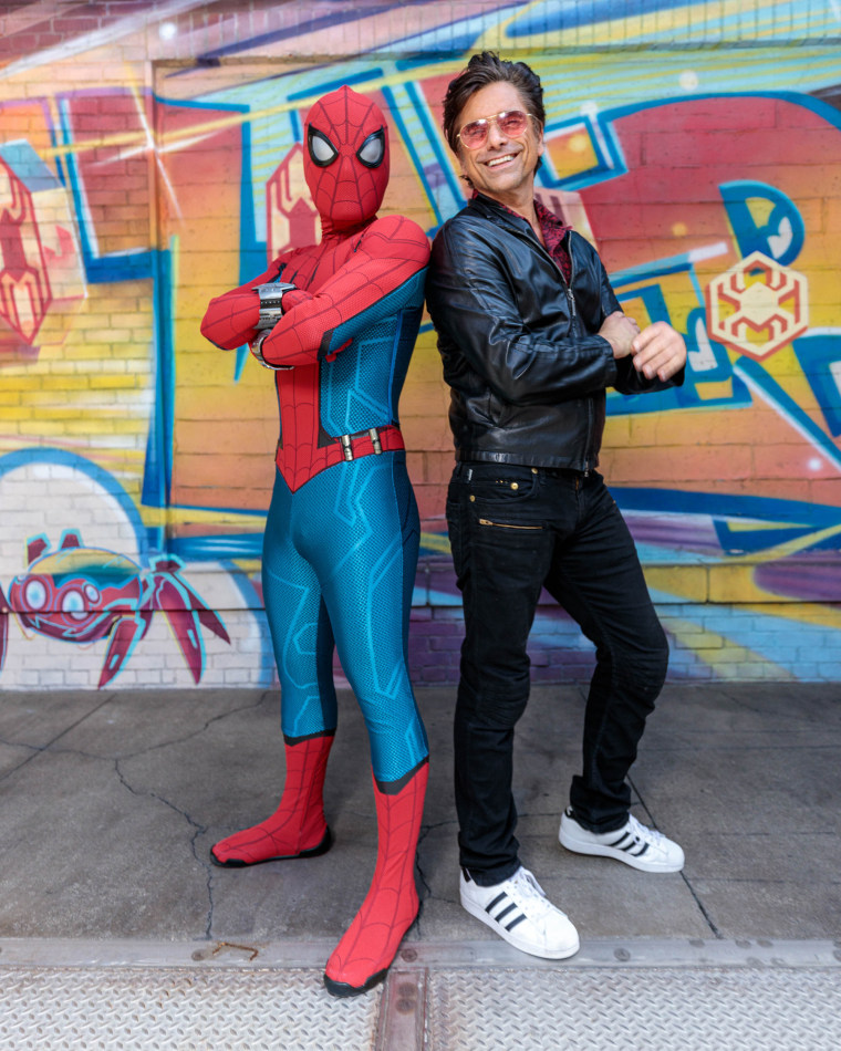 John Stamos and his Family Celebrate Spider-Man Day at Disneyland Resort