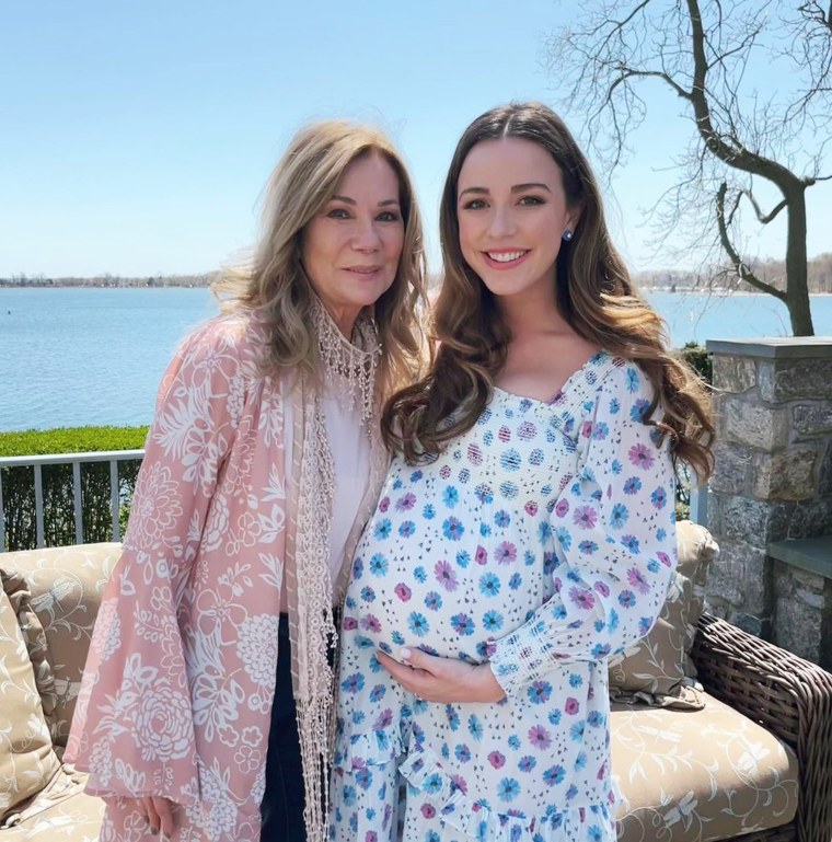 Kathie Lee Gifford embraces her daughter-in-law, Erika Gifford. 
