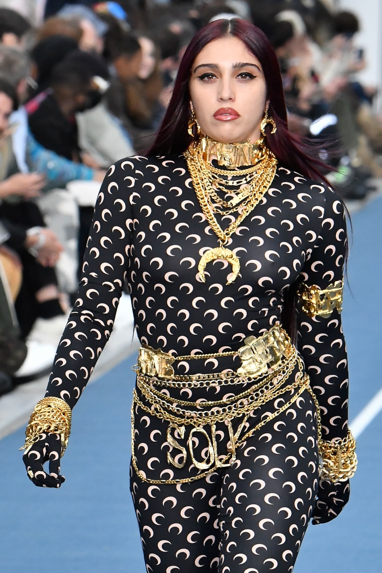 Lourdes Leon walks the runway during the Marine Serre Ready to Wear Spring/Summer 2023 fashion show as part of the Paris Men Fashion Week on June 25, 2022, in Paris, France.