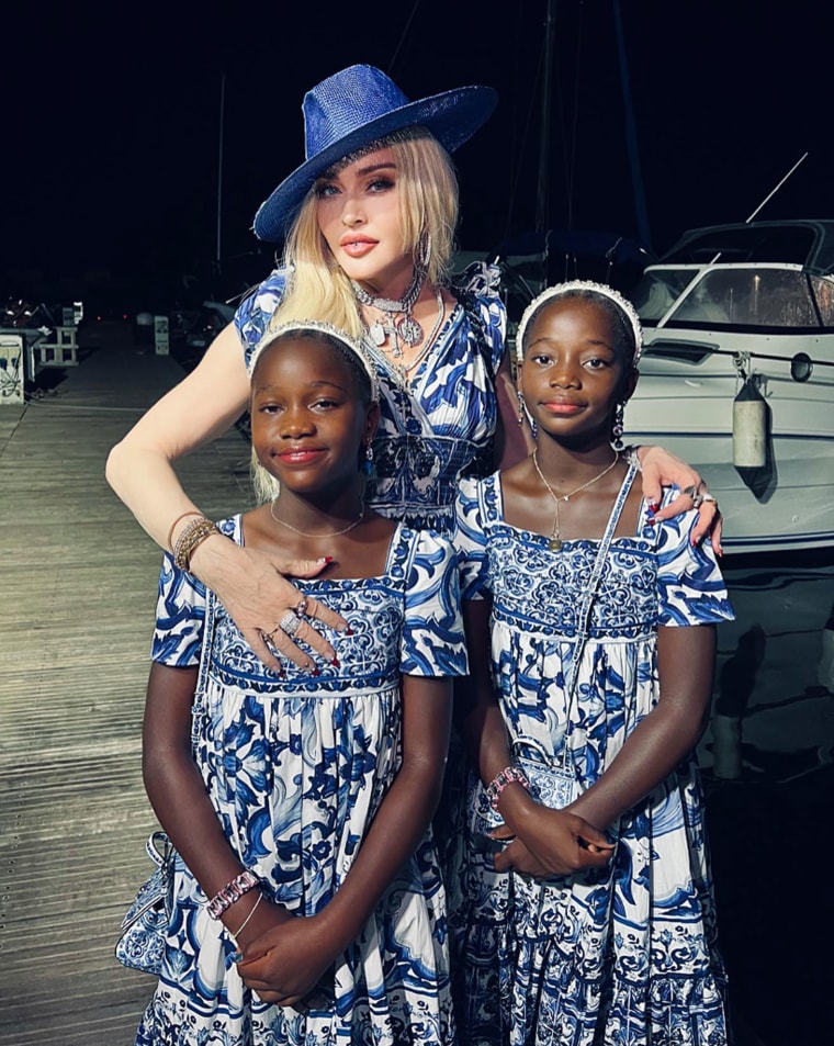Madonna with her twins Stella and Estere.
