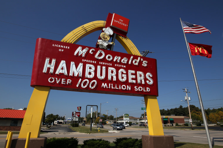 Vintage and Historic McDonald's sign built in 1959 in Green Bay, Wisconsin. The first McDonald's in Green Bay, Wisconsin USA.