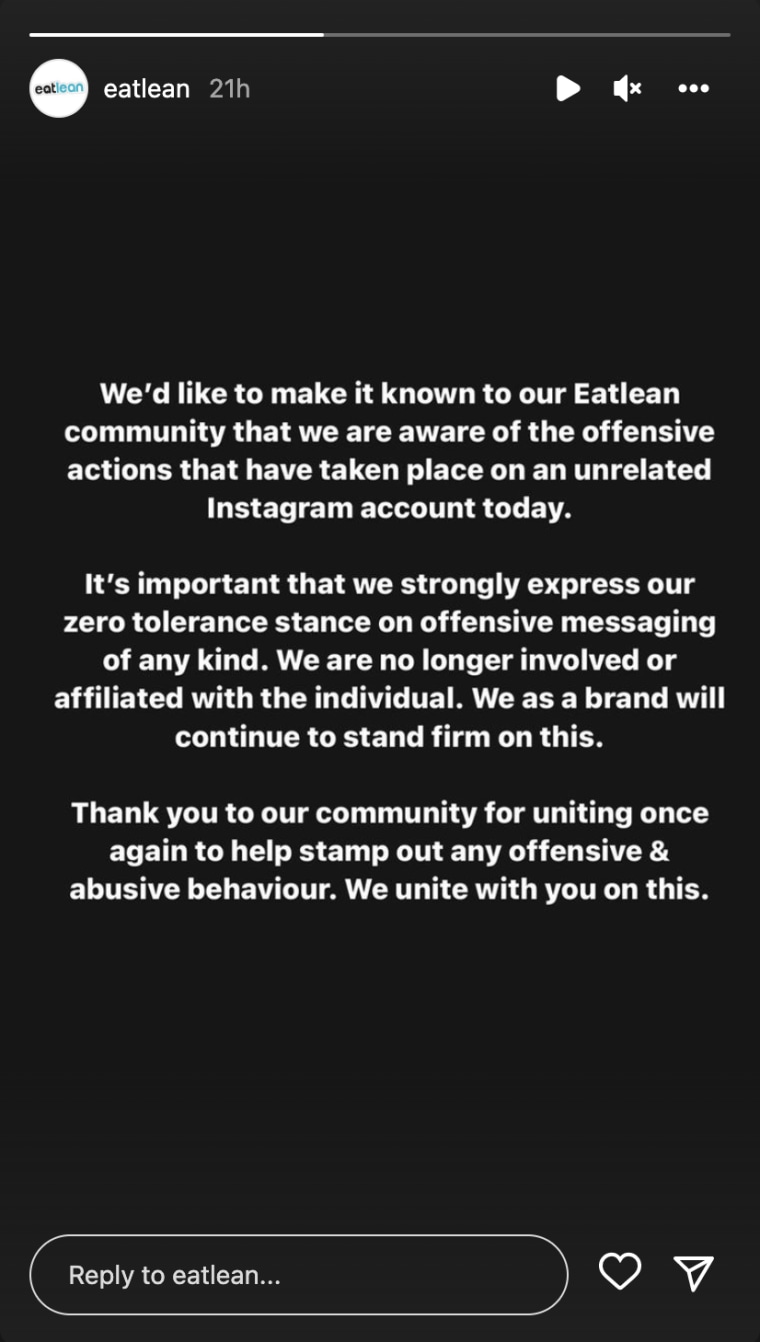 Eatlean's statement on The Meal Prep King controversy.