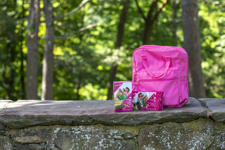 Raspberry Rally Girl Scout cookies in 9-ounce packages.