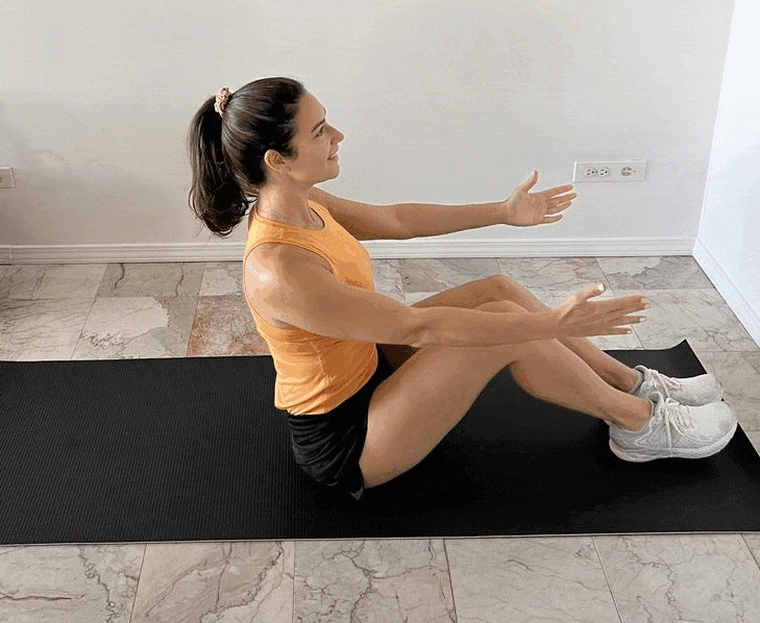 Pilates half-down exercise
