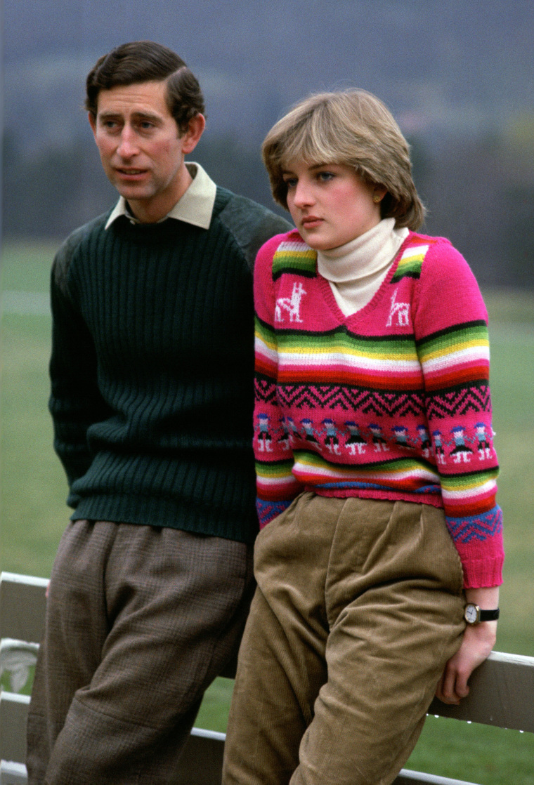 Prince Charles, Prince of Wales with his fiance Lady Diana S