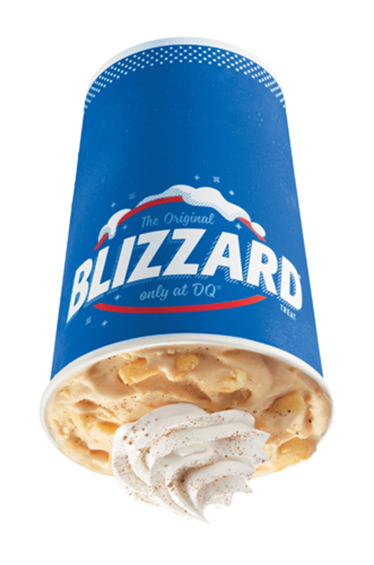 DQ's Pumpkin Pie Blizzard Treat proving how thicc it is.