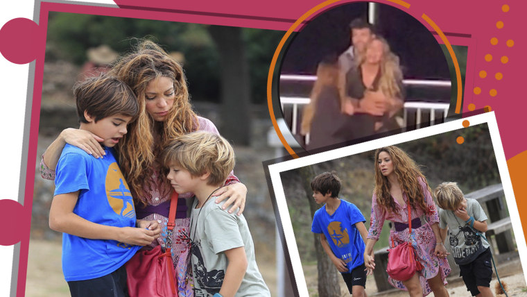 Así captaron a Shakira y sus hijos mientras Piqué camina en brazos de otra mujer