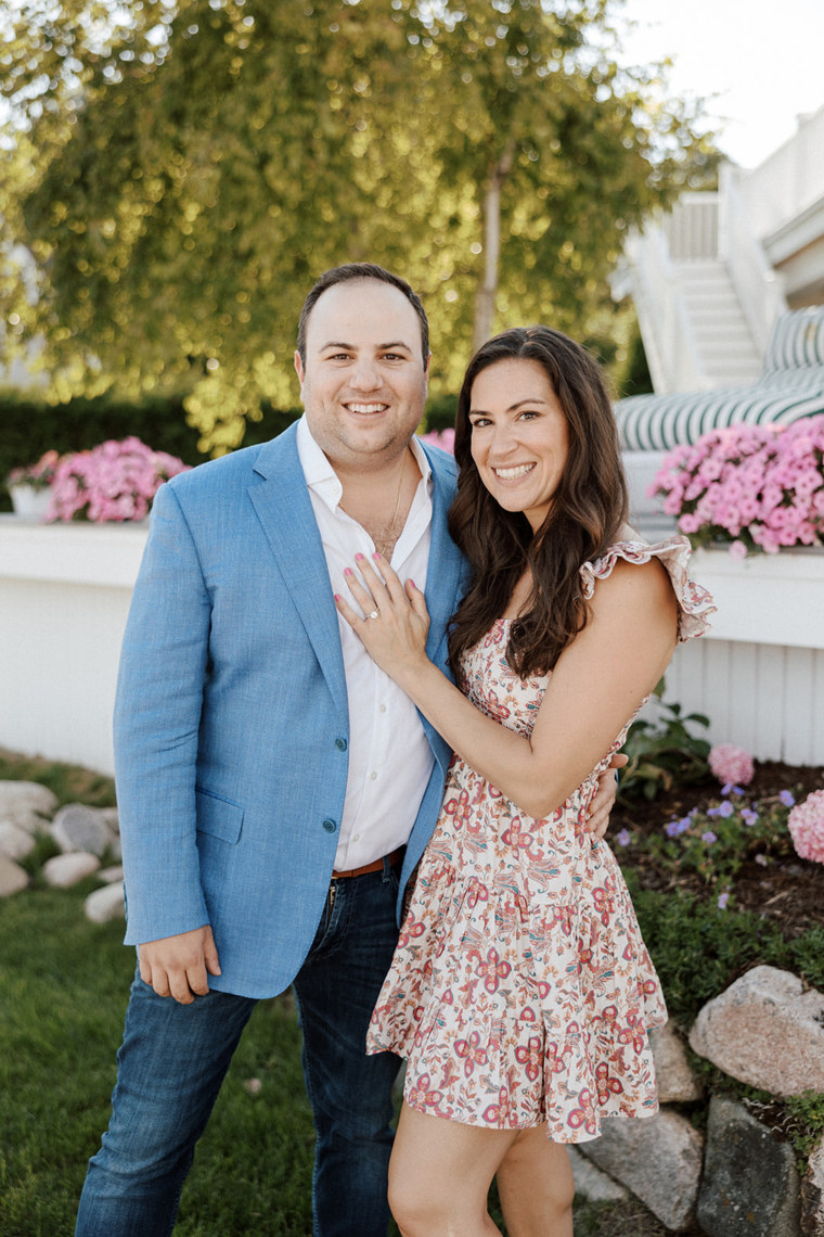 Mansour and her now fiancé, Nicholas, right after she said yes!