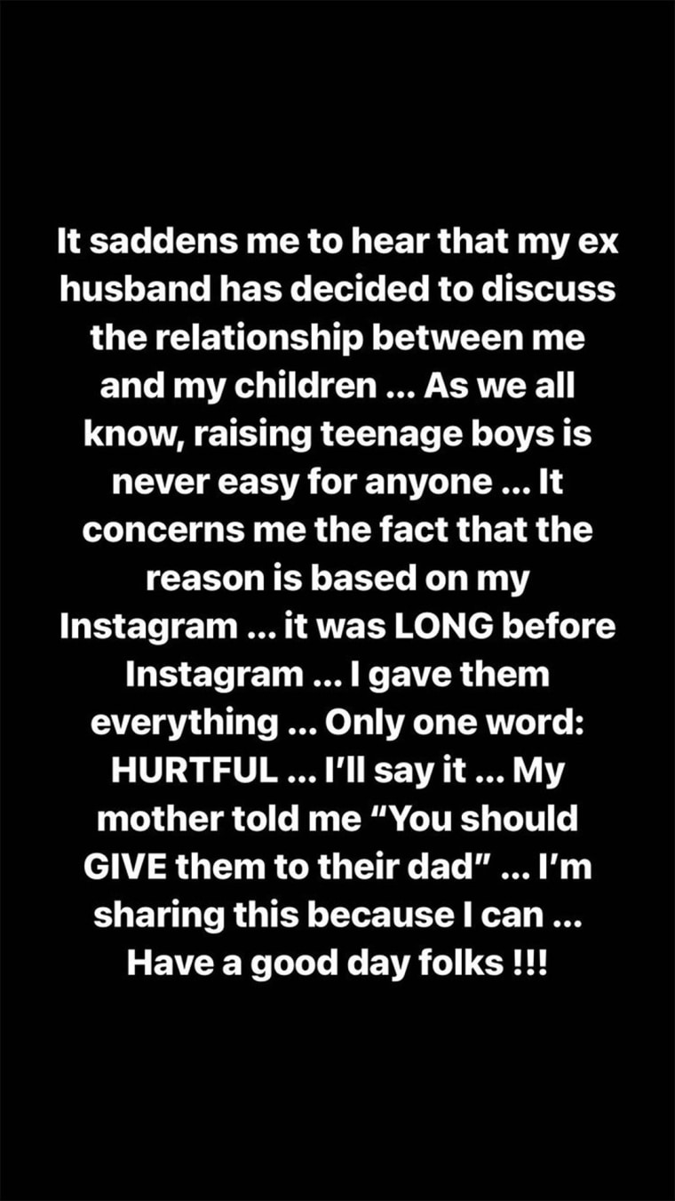 Birtney Spears responde con Story Instagram a las declaraciones de su exesposo Kevin Federline sobre sus hijos en común.