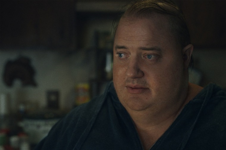 Fraser as Charlie, a recluse with severe obesity, in "The Whale." The film comes out Dec. 9.