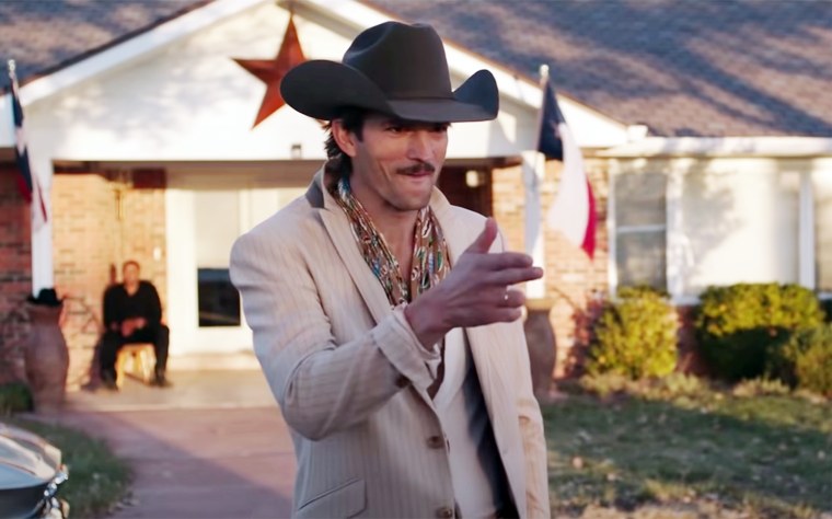 Kutcher, with a big cowboy hat, said his character had a "Boss Hogg vibe" to him.