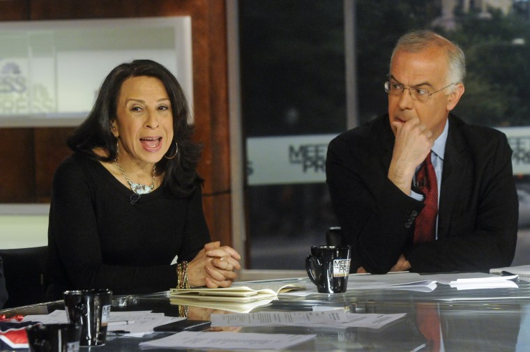 Maria Hinojosa and New York Times columnist David Brooks