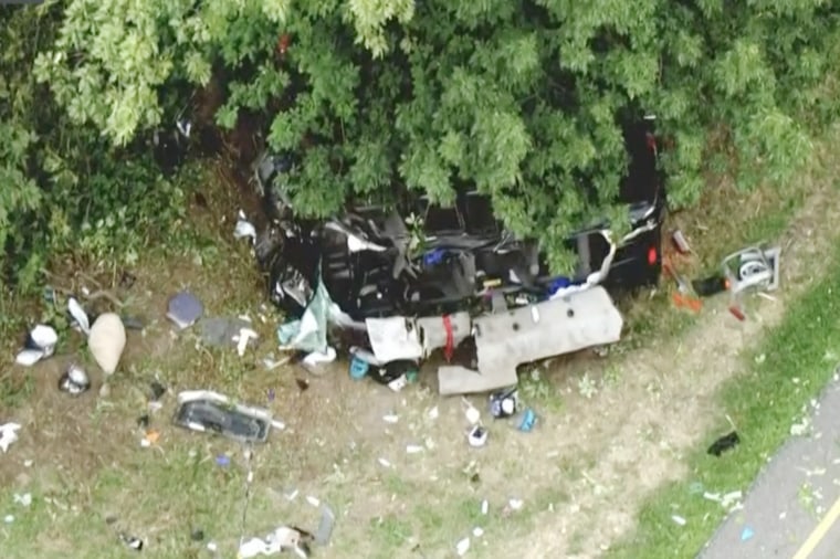 Debris from the crash that left four dead and eight injured in Englewood Cliffs, N.J. 