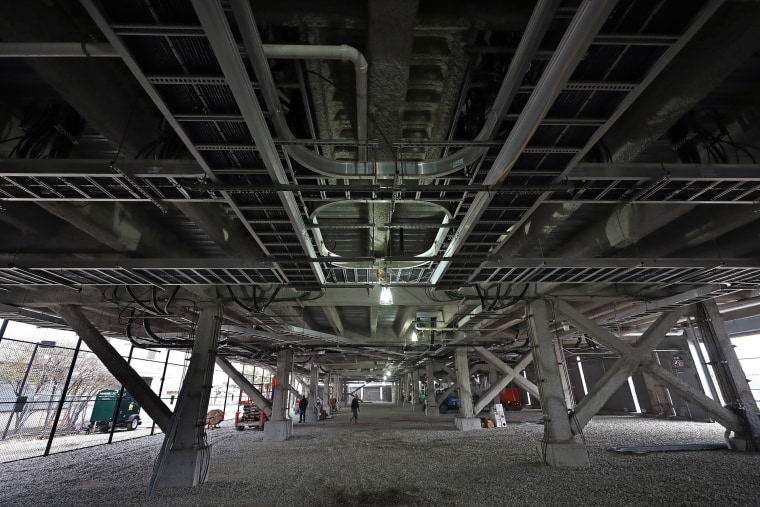 ImagE: A view underneath the Eversource substation on the Boston waterfront on April 18, 2017.