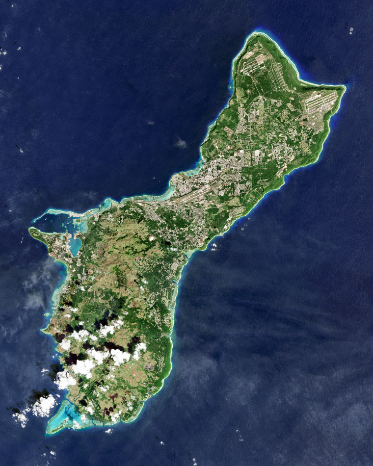 Satellite view of Guam Island