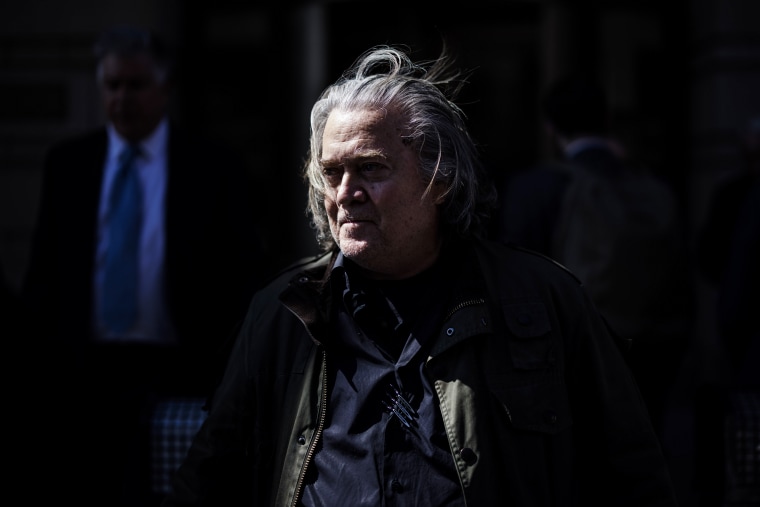 Steve Bannon departs from federal court in Washington, D.C., on March 16, 2022.