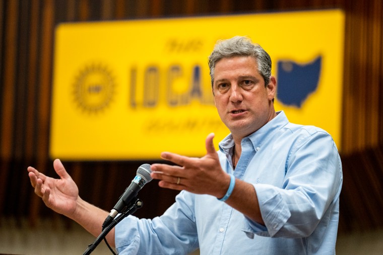 Senate candidate Rep. Tim Ryan, D-Ohio, speaks at the UAW Local 12 union rally in Toledo on Aug. 20, 2022.