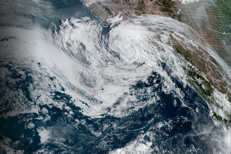 Tropical Storm Kay moves northwestward near the coast of the northern Baja California peninsula on Sept. 9, 2022.