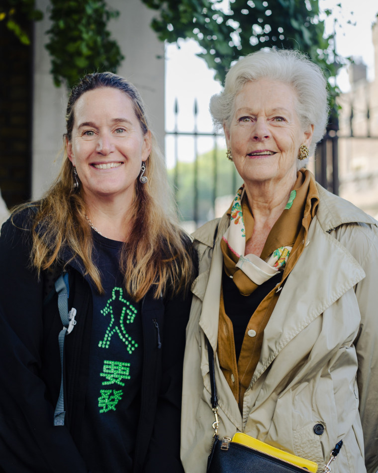 Members of the public, Astrid Jacobs, left, and Virginia Forbes. 