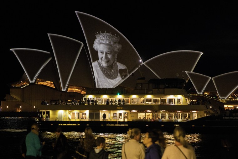 An image of the late Queen Elizabeth II is projected onto the sails of the Sydney Opera House on Sept. 10, 2022, in Sydney, Australia.