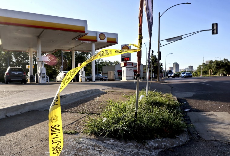 Crime scene tape near the scene in the 2800 block of North Florissant Avenue on Sept. 12, 2022, where St. Louis police say they shot and killed 16-year-old Darryl Ross, 16, Sunday night in the city's Old North St. Louis neighborhood.