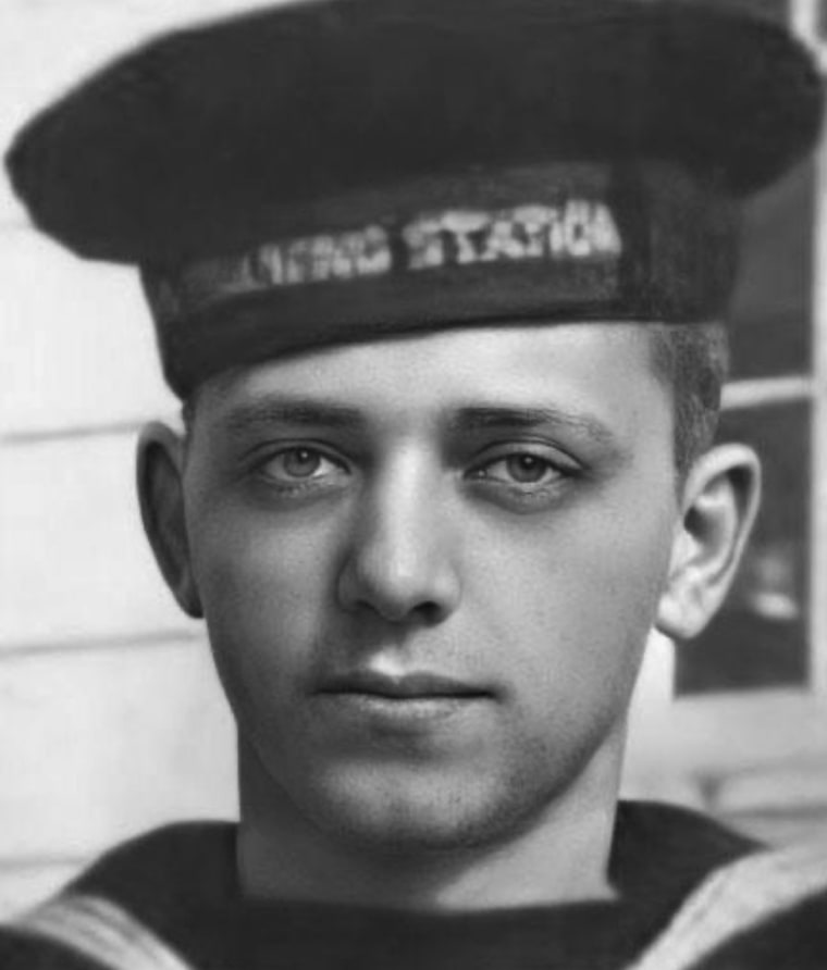 Image: Sailor Herbert "Bert" Jacobson, from Grayslake, Ill. The 21-year-old is to be laid to rest at Arlington National Cemetery Tuesday, Sept. 13, 2022, more than 80 years after he was killed in the Japanese attack of Pearl Harbor.