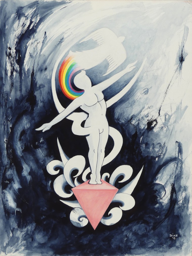 Jamie Diaz's painting "May Our Queer Spirits Forever Soar."