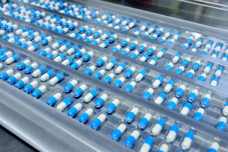 Image: Pills in a production line