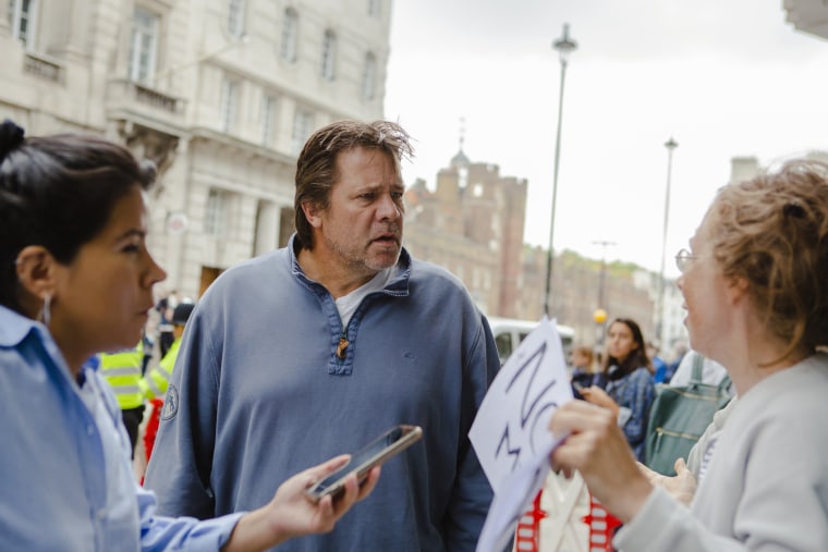 An anti-royalist protester