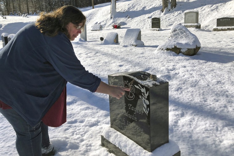 Deb Walker visits the grave of her daughter Brooke Goodwin