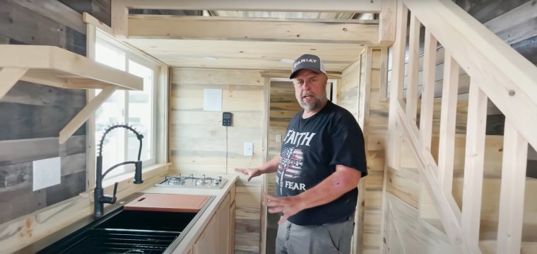 Matt Sowash shows off one of his tiny homes in a video posted on his company's YouTube channel.