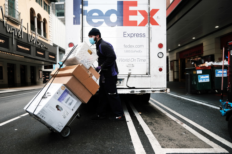 A FedEx truck