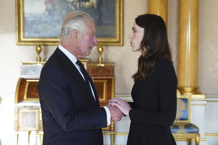 King Charles III speaks with Prime Minister of New Zealand Jacinda Ardern
