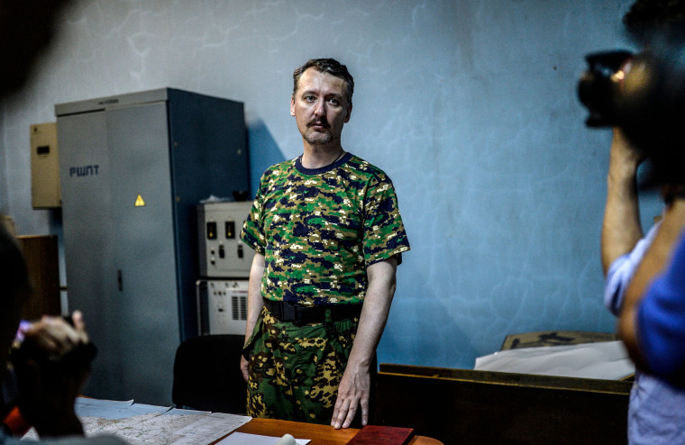 Igor Strelkov, who is also known as Igor Girkin, the top military commander of the self-proclaimed "Donetsk People's Republic", delivers a press conference on July 28, 2014 in Donetsk, eastern Ukraine.