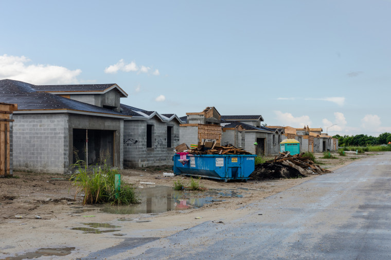 New homes being constructed near Turkey Point nuclear power plant in Miami on Sept. 11, 2022.