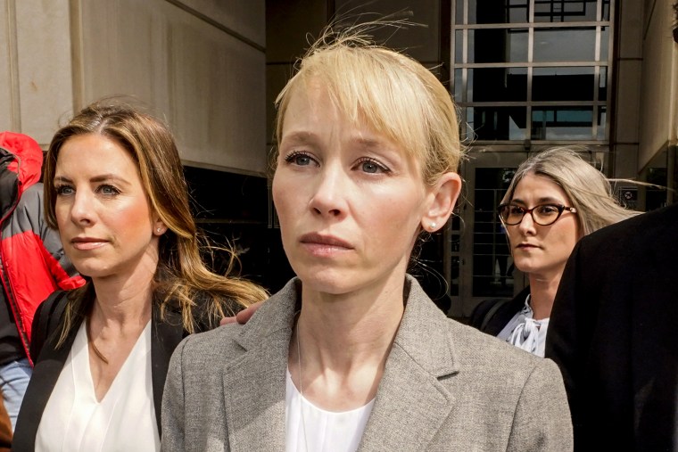 Sherri Papini leaves the federal courthouse after her arraignment in Sacramento, Calif., on April 13, 2022.