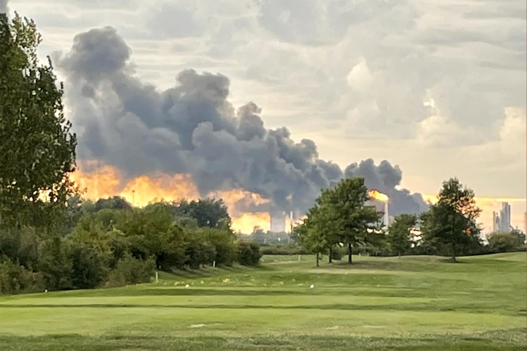 Smoke billowed from a BP refinery in Toledo, Ohio, on Tuesday.