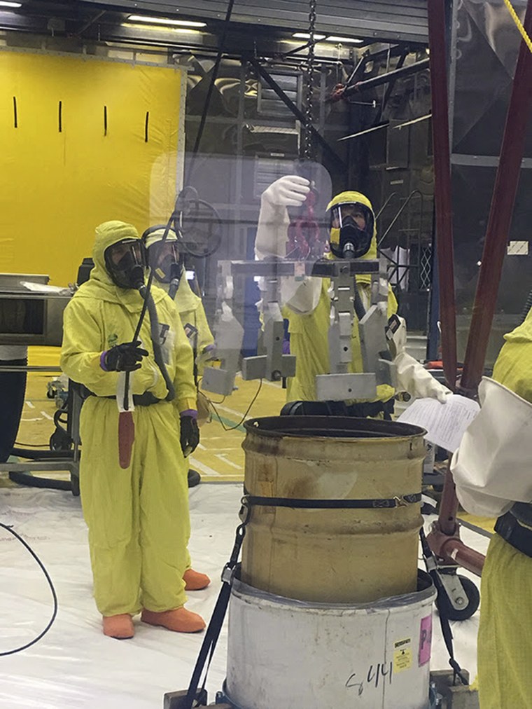 Workers at the Los Alamos National Laboratory