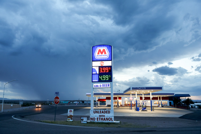A gas station near Truth or Consequences, N.M., on Aug. 16, 2022.