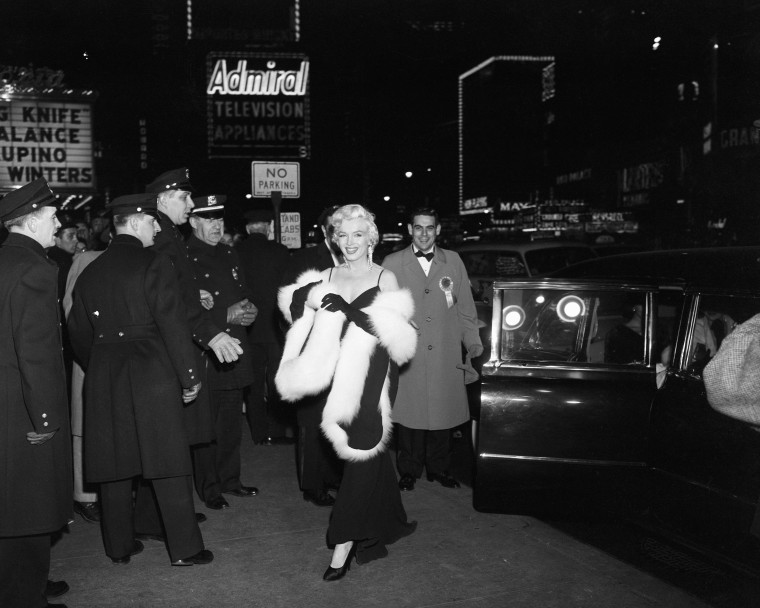 Image: American actress Marilyn Monroe in Times Square, New York City, on December 12, 1955.