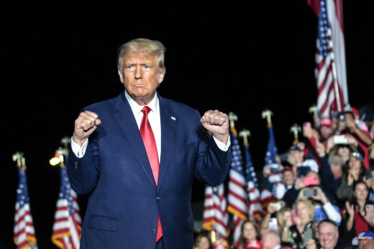 Image: Former President Donald Trump holds a rally on Sept. 23, 2022, in Wilmington, N.C.