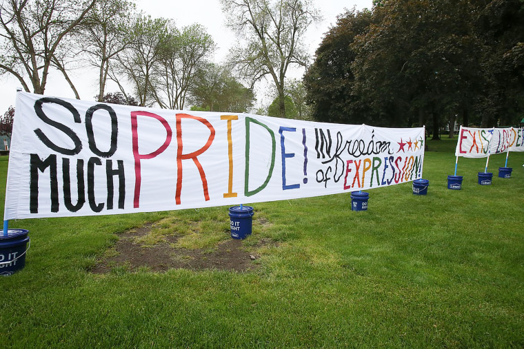 A sign celebrating the North Idaho Pride Alliance's Pride