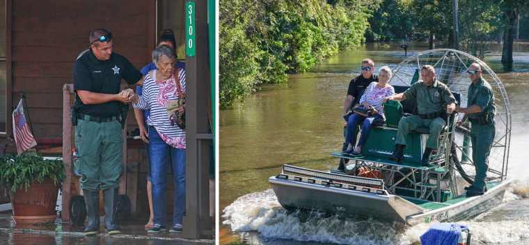 Osceloa County Sheriffs rescue a 93-year-old resident from flooding on Sept. 30, 2022 in Kissimmee, Fla.