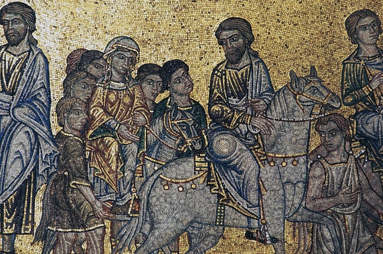 La salida hacia Canaán, en el mosaico de la cúpula de Abraham en la Basílica de San Marcos, Venecia.