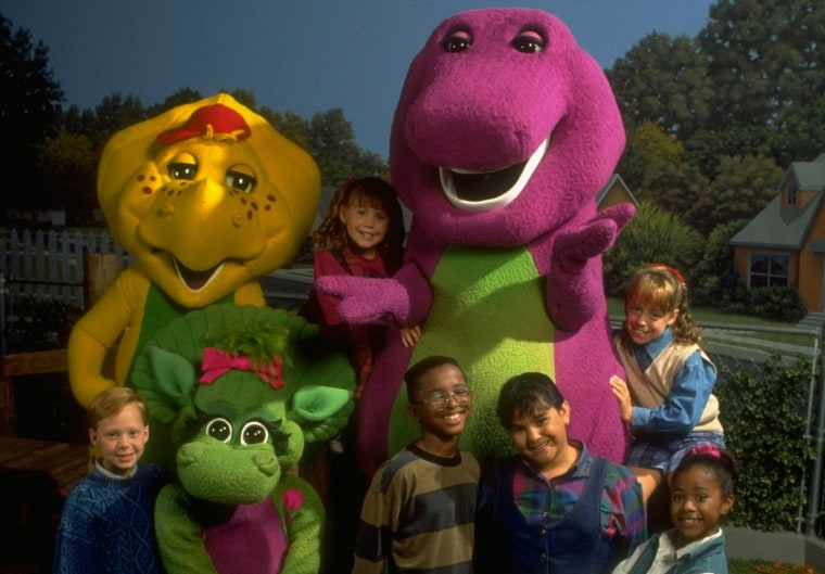 Barney, the purple dinosaur, dominating